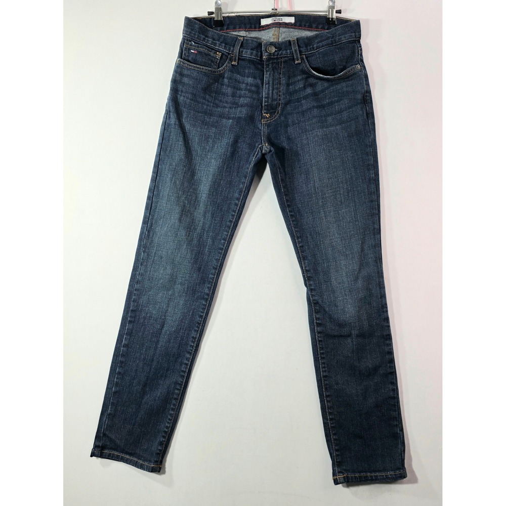 Tommy Hilfiger Denim Mens Slim Fit Jeans Dark Wash 31x29 Blue (TAG 30x30)